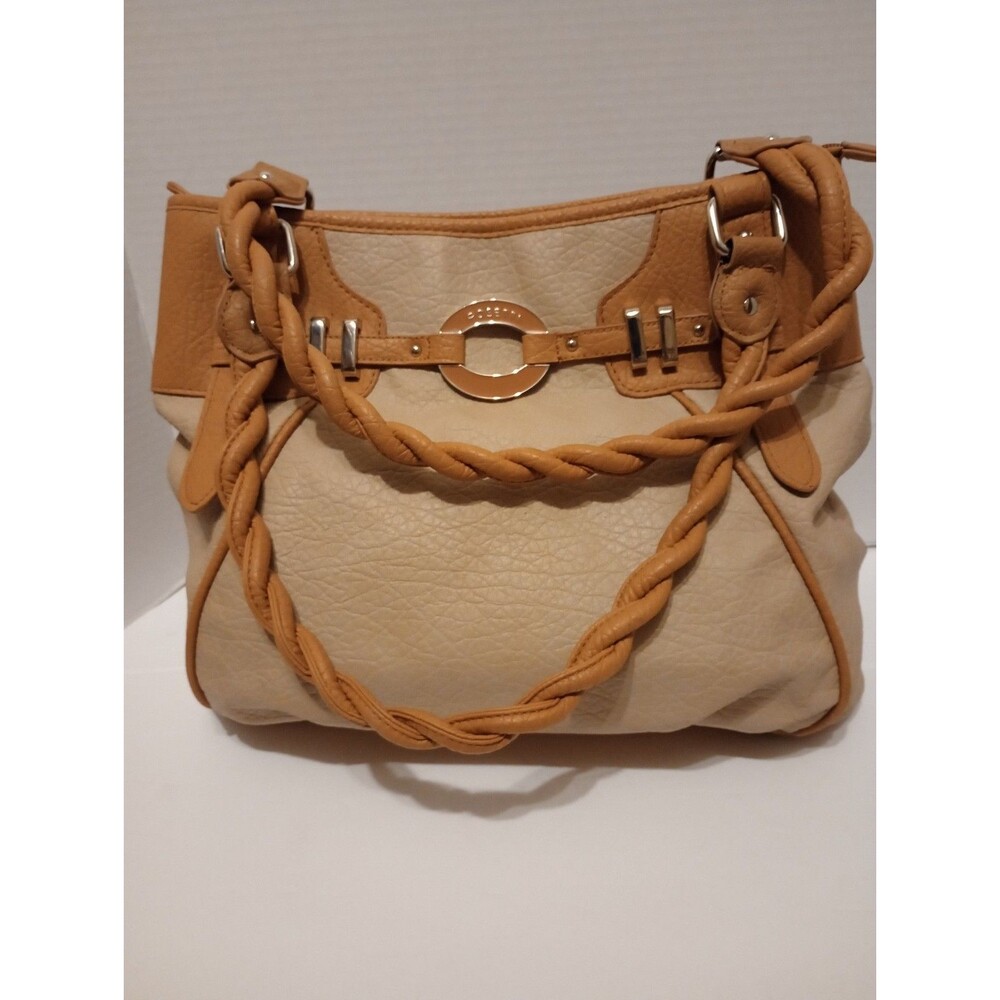 Rosetti Sak Beige Pebbled Shoulder Bag Zip Top, Outer Pockets